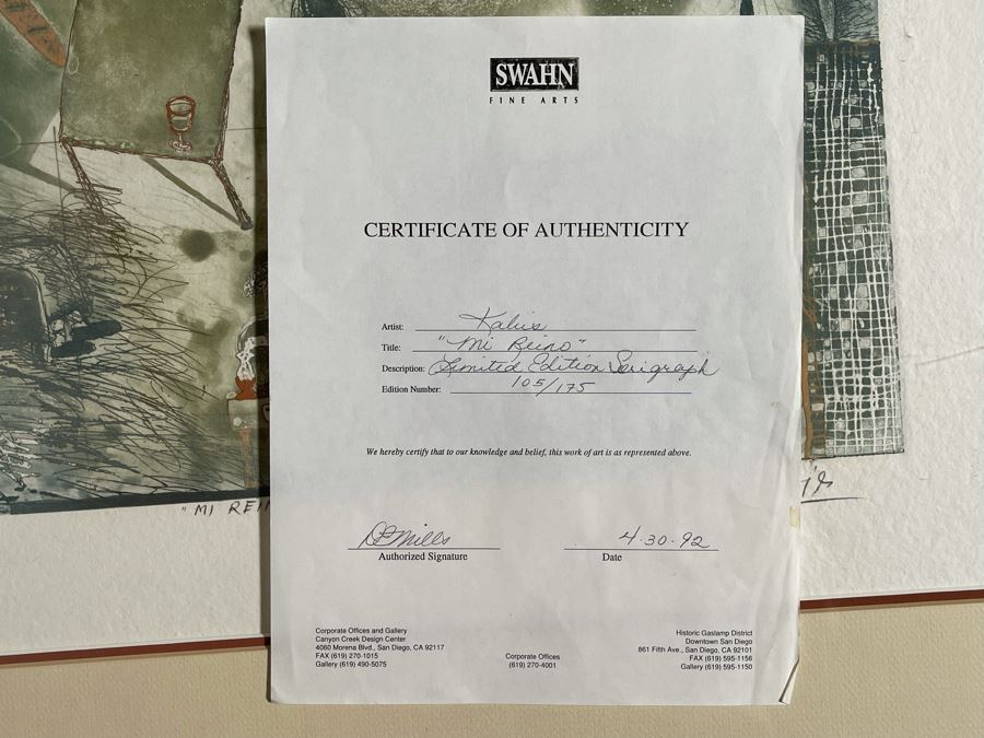 Kabir Shahid Limited Edition Serigraph Titled 'Mi Reino' 105 Of 175 22x22 Hand Signed  [Photo 13]