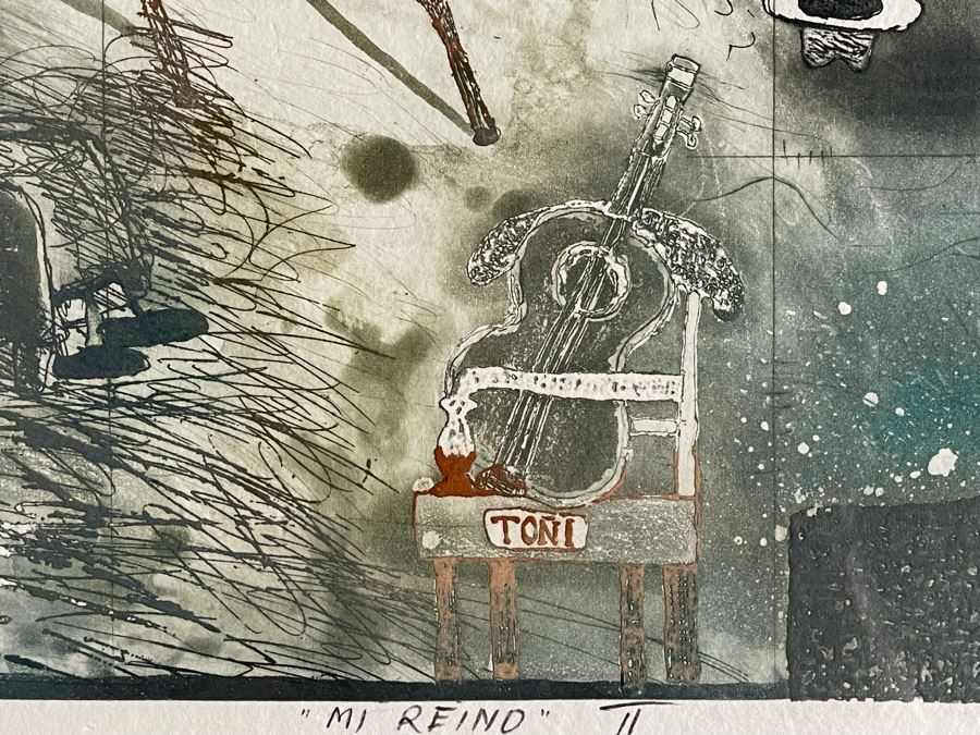 Kabir Shahid Limited Edition Serigraph Titled 'Mi Reino' 105 Of 175 22x22 Hand Signed  [Photo 7]