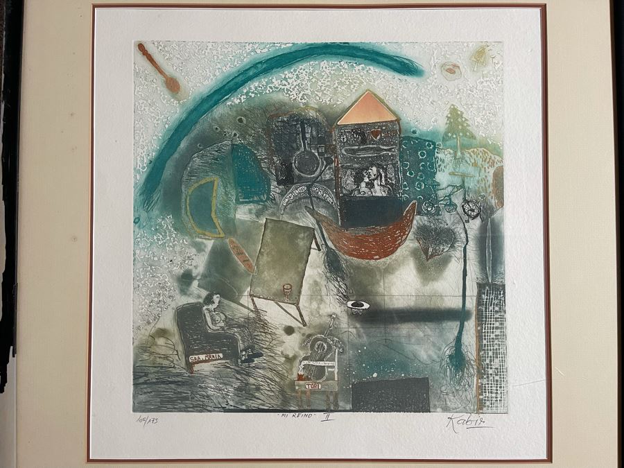 Kabir Shahid Limited Edition Serigraph Titled 'Mi Reino' 105 Of 175 22x22 Hand Signed  [Photo 2]