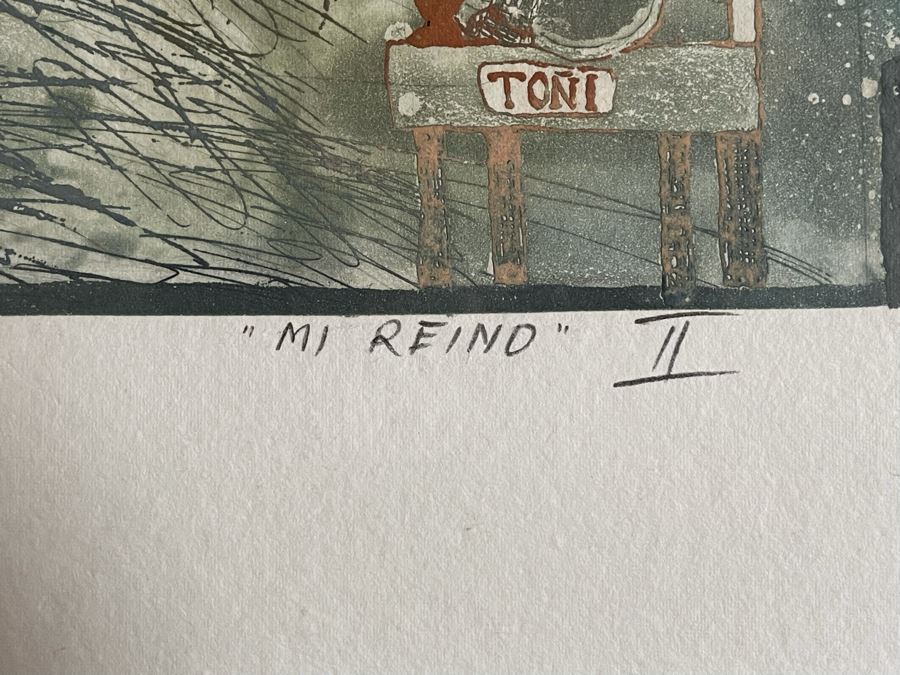 Kabir Shahid Limited Edition Serigraph Titled 'Mi Reino' 105 Of 175 22x22 Hand Signed  [Photo 10]