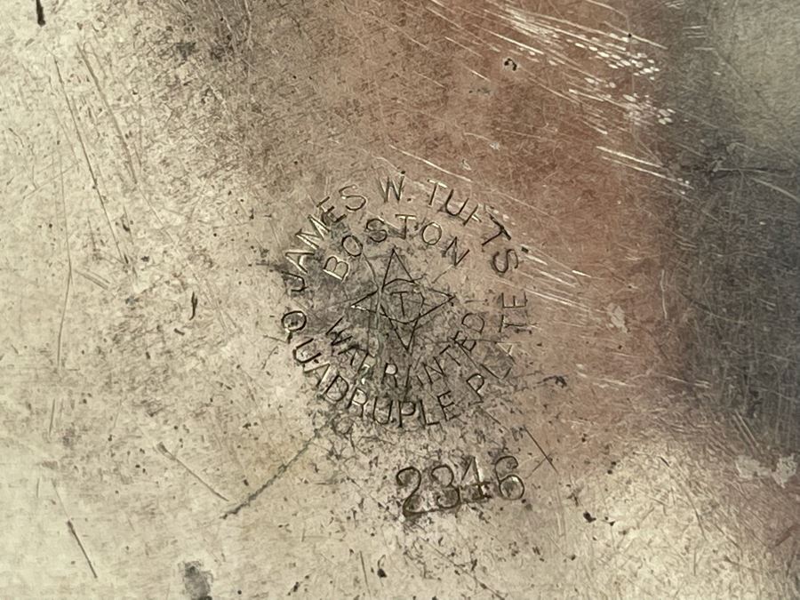 Vintage James W. Tufts Boston Silverplate Pitcher 10H [Photo 13]