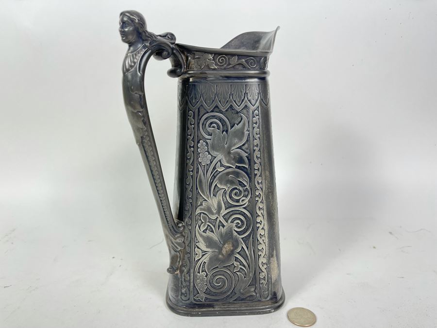 Vintage James W. Tufts Boston Silverplate Pitcher 10H [Photo 5]