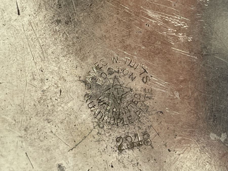 Vintage James W. Tufts Boston Silverplate Pitcher 10H [Photo 12]