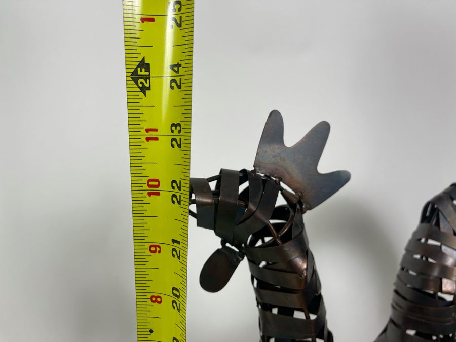 Pair Of Metal Bird Sculptures 20H And 23H [Photo 6]