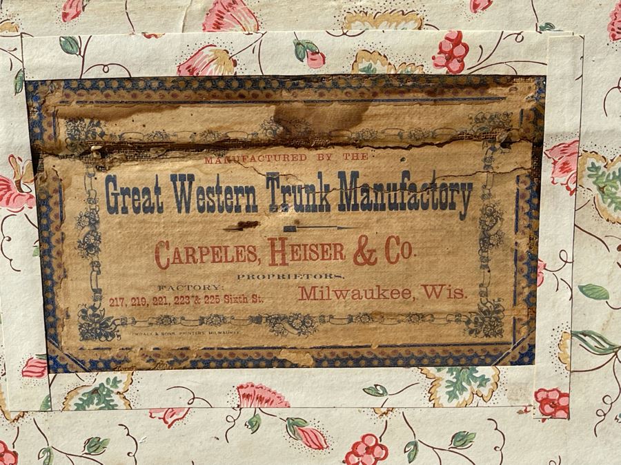 Oversized Wooden And Metal Trunk Made By Great Western Trunk Manufactory Milwaukee, WI 44W X 24D X 28H [Photo 7]