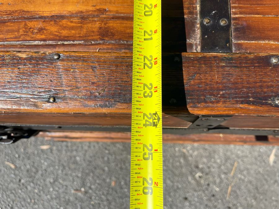 Oversized Wooden And Metal Trunk Made By Great Western Trunk Manufactory Milwaukee, WI 44W X 24D X 28H [Photo 10]