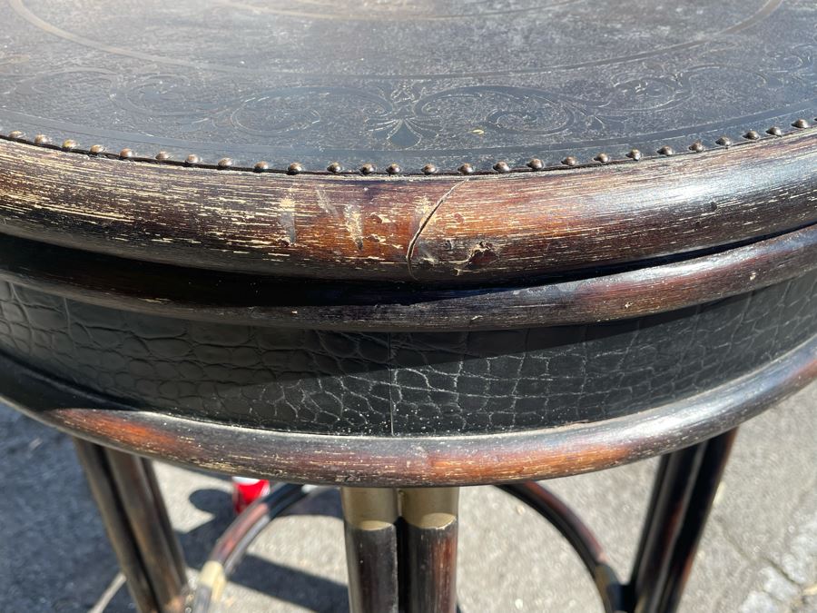 Maitland-Smith Round Bar Table With Metal Top 30.5R X 42H [Photo 9]