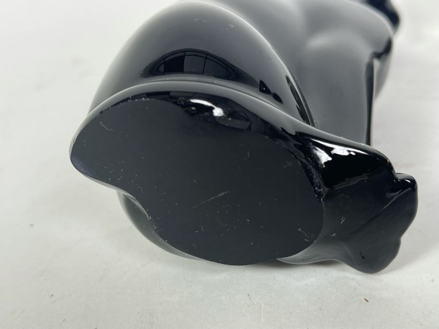 Pair Of Vintage Black Baccarat Egyptian Cats Figurines 6H And Silverplate Egyptian Revival Sculpture 7.5H [Photo 9]