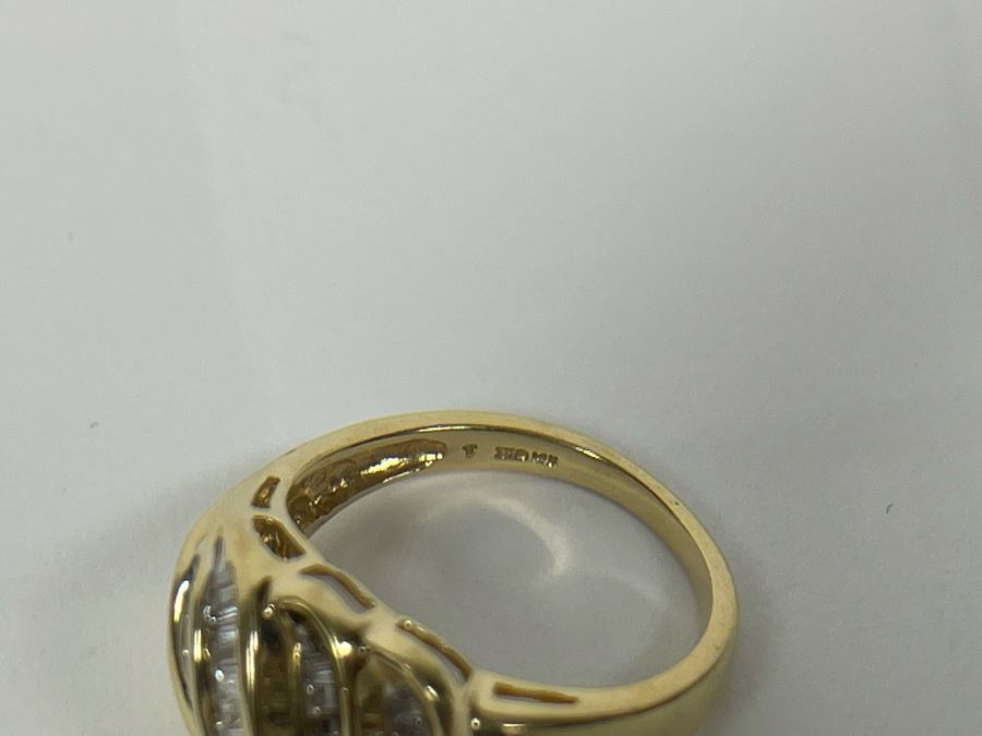 14K Gold Diamond Ring Size 7 5.1g [Photo 10]