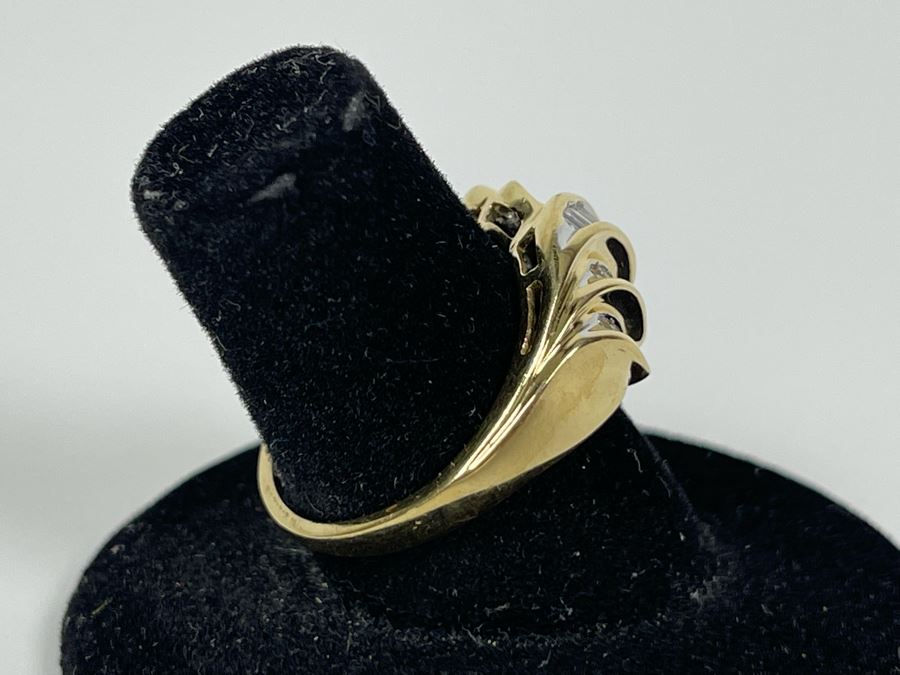 14K Gold Diamond Ring Size 7 5.1g [Photo 5]