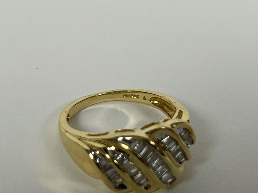 14K Gold Diamond Ring Size 7 5.1g [Photo 9]