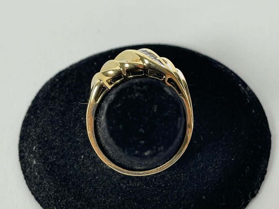 14K Gold Diamond Ring Size 7 5.1g [Photo 6]