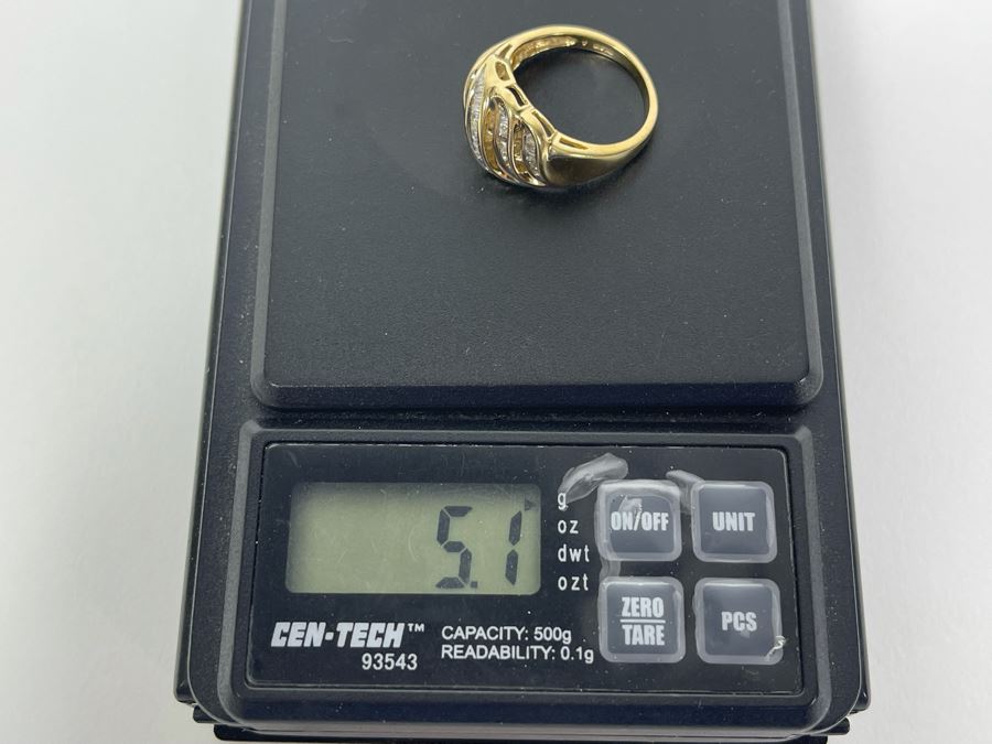 14K Gold Diamond Ring Size 7 5.1g [Photo 11]