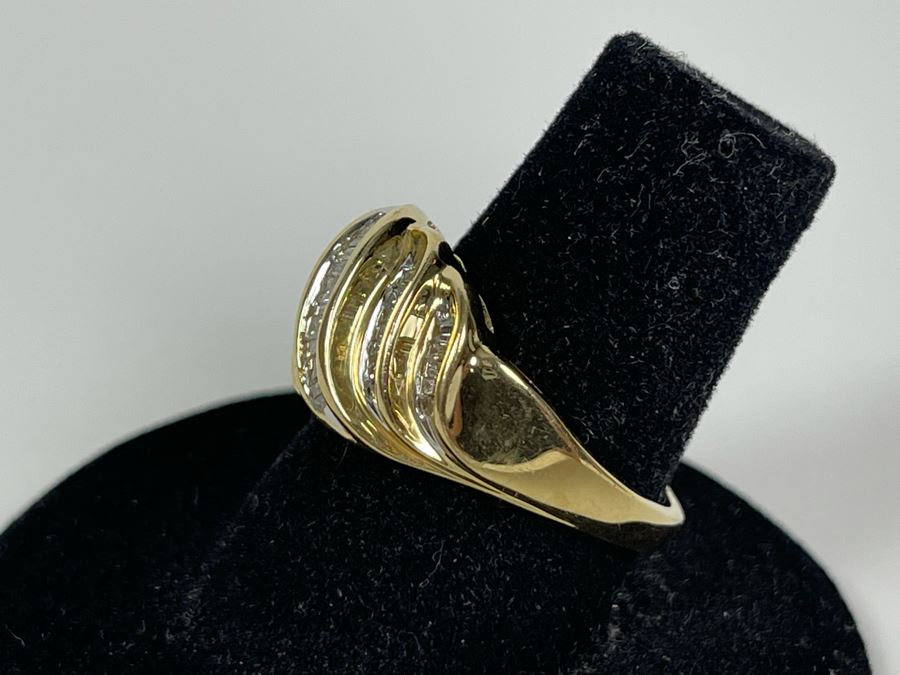 14K Gold Diamond Ring Size 7 5.1g [Photo 7]