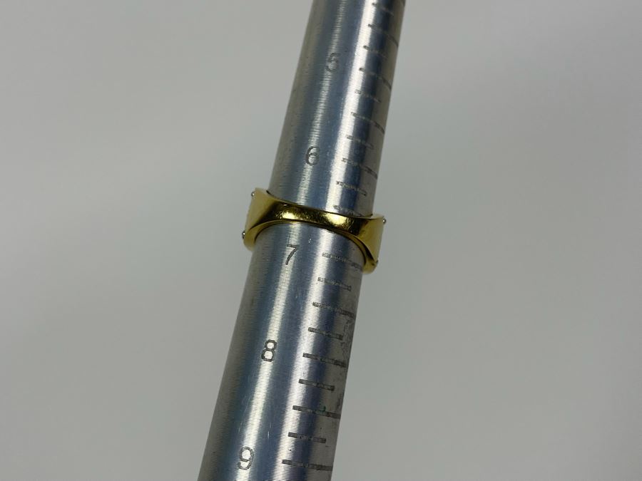 14K Gold Aquamarine Diamond Ring Size 6.75 4.2g [Photo 13]