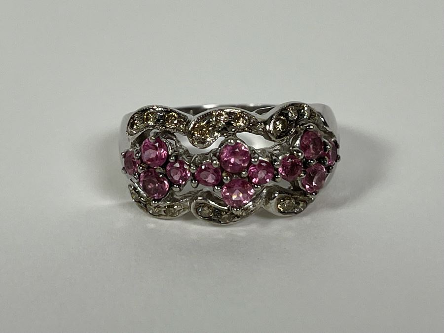 14K Gold Tourmaline Diamond Ring Size 7.5 7.2g Fair Market Value $450 / Retail $1,350 [Photo 9]