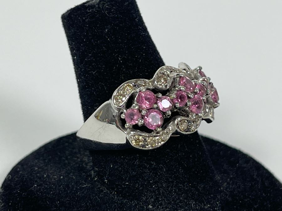 14K Gold Tourmaline Diamond Ring Size 7.5 7.2g Fair Market Value $450 / Retail $1,350 [Photo 3]