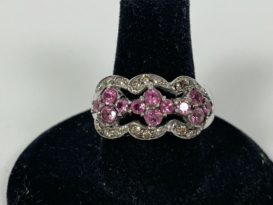 14K Gold Tourmaline Diamond Ring Size 7.5 7.2g Fair Market Value $450 / Retail $1,350 [Photo 2]