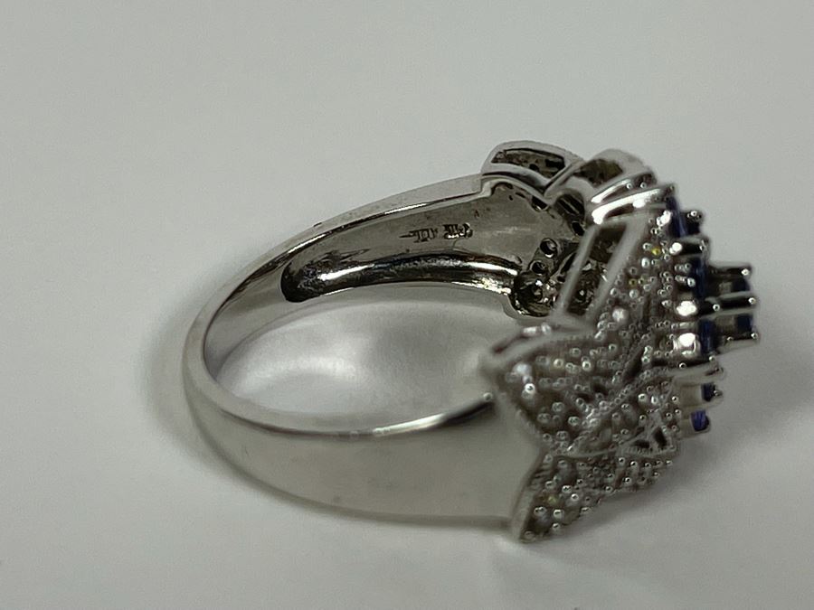 14K Gold Tanzanite Diamond Ring Butterfly Design Size 7.5 5.1g [Photo 11]