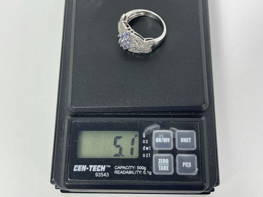 14K Gold Tanzanite Diamond Ring Butterfly Design Size 7.5 5.1g [Photo 12]