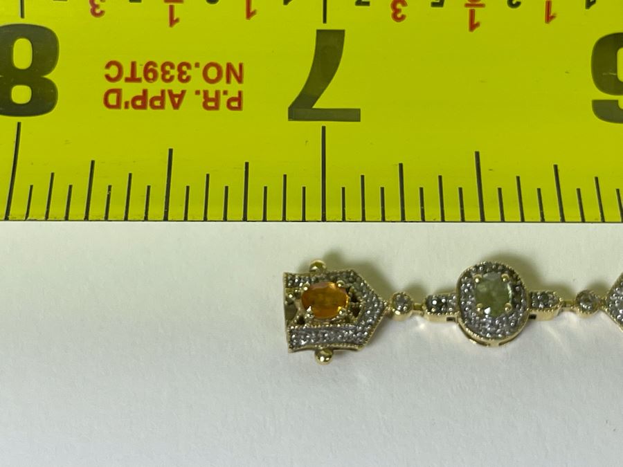 14K Gold Multi-Gem Diamond Bracelet 7L 8.4g Fair Market Value $500 / Retail $1,500 [Photo 16]