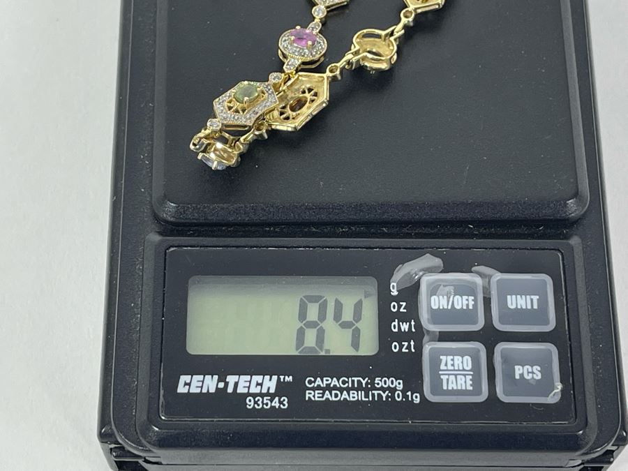 14K Gold Multi-Gem Diamond Bracelet 7L 8.4g Fair Market Value $500 / Retail $1,500 [Photo 17]