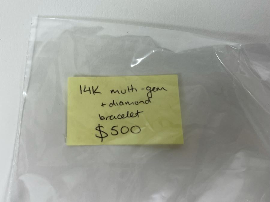 14K Gold Multi-Gem Diamond Bracelet 7L 8.4g Fair Market Value $500 / Retail $1,500 [Photo 18]