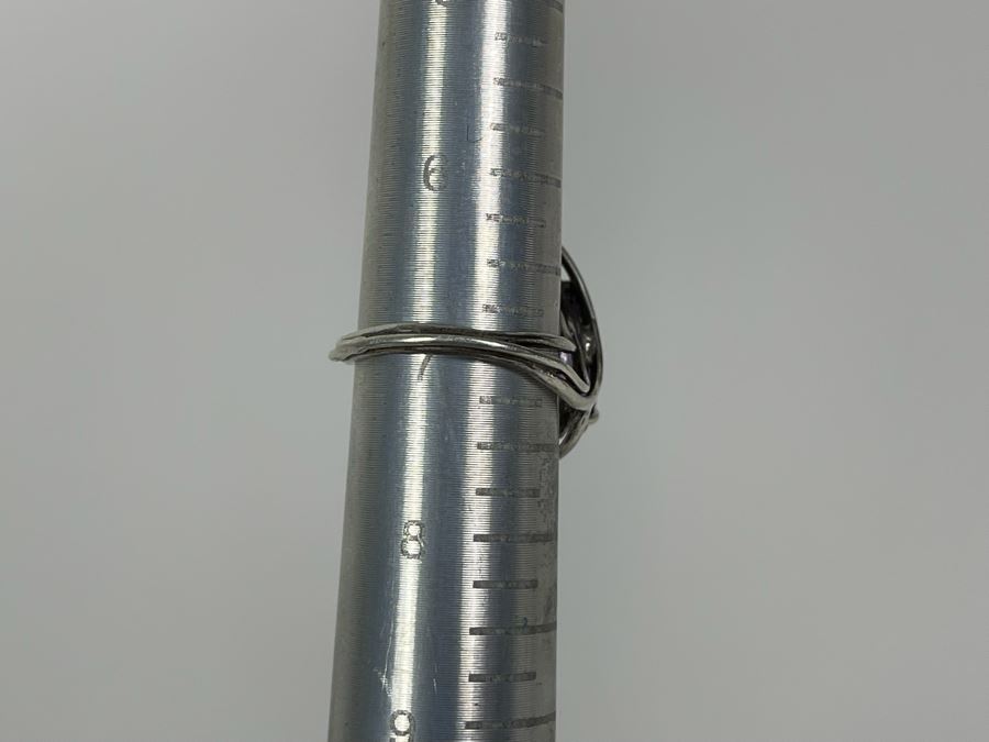 Modernist Sterling Silver Amethyst Ring Size 7 4.7g [Photo 9]