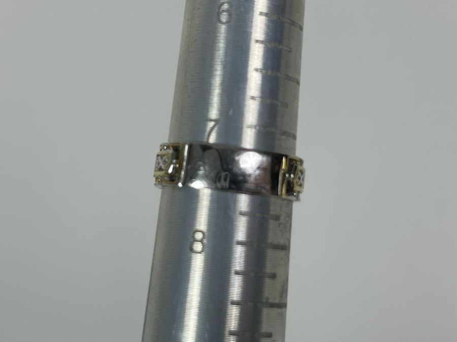 Sterling Silver Emerald Ring Size 7.5 4g [Photo 13]