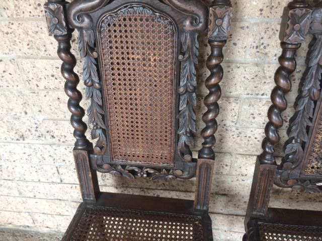 Pair of English Carved Cane Back Chairs [Photo 6]