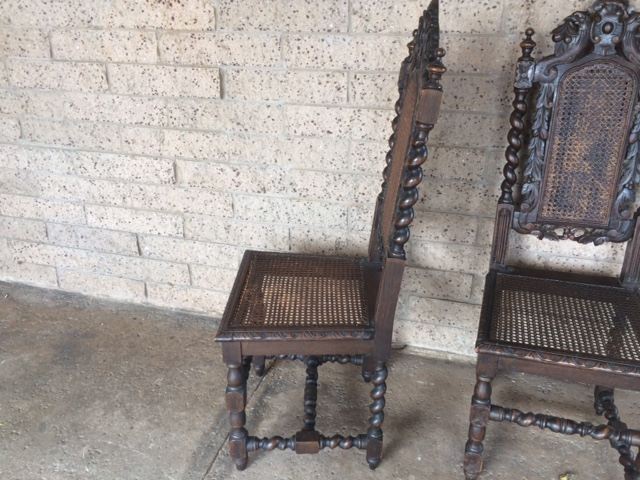 Pair of English Carved Cane Back Chairs [Photo 10]