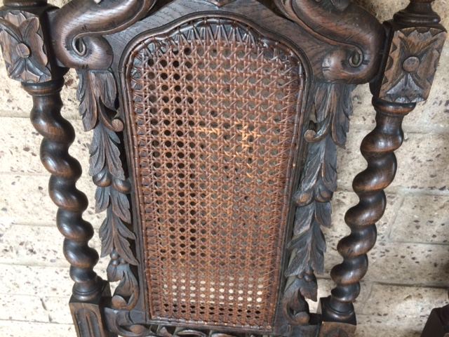 Pair of English Carved Cane Back Chairs [Photo 5]