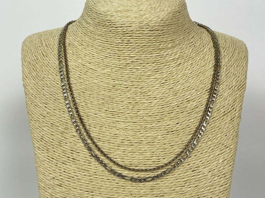 Pair Of 20'L Sterling Silver Chain Necklaces [Photo 2]