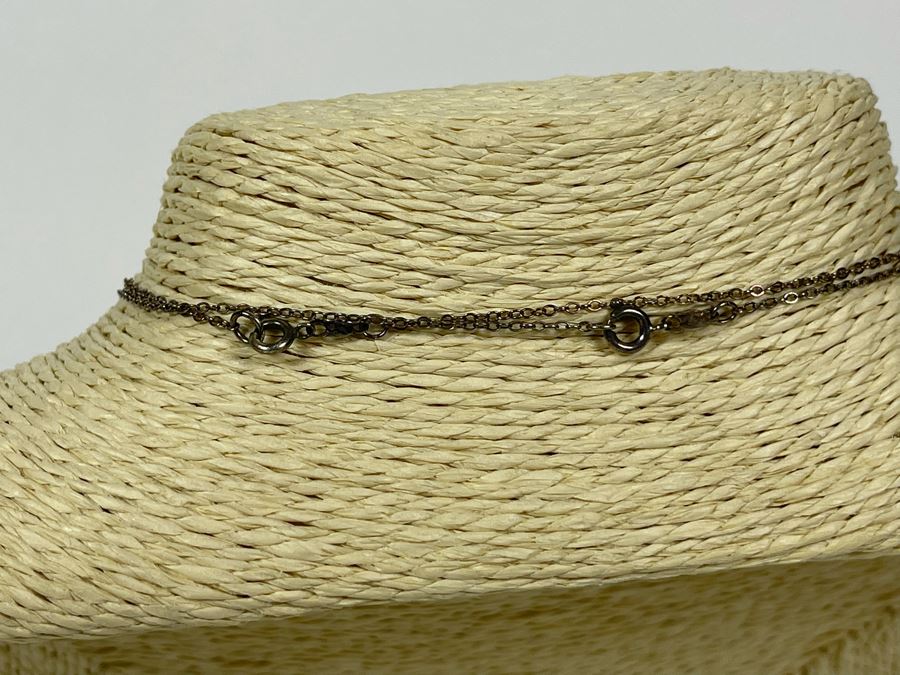 Pair Of Sterling Silver Necklaces 18L And 16L With Sterling Pendants 8.2g TW [Photo 6]