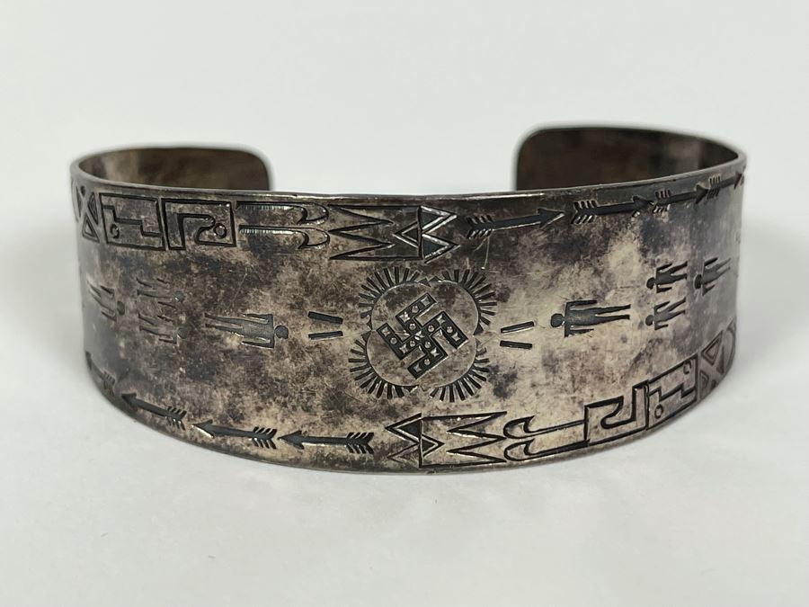 Sterling Silver Native American Bracelet 2.25W 20.6g [Photo 1]