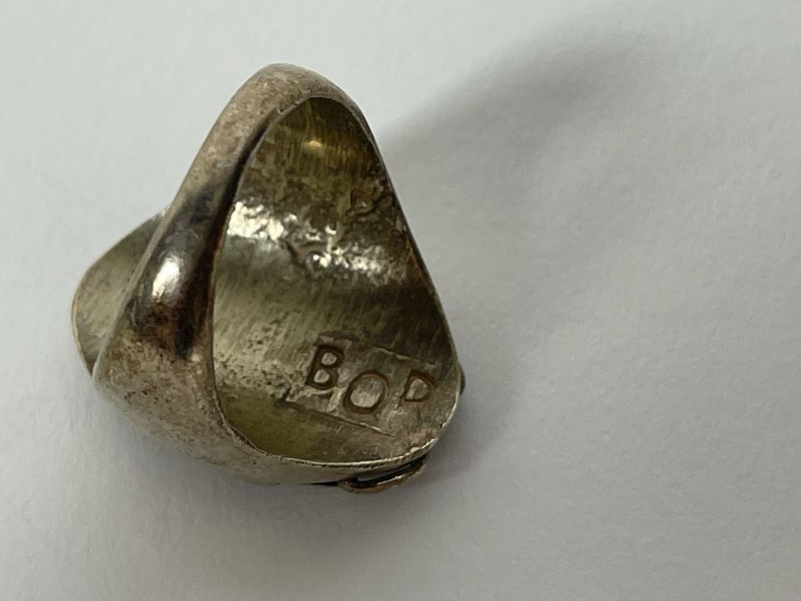 Sterling Silver Turqoise Ring Signed BOR Size 10.5 14.5g [Photo 8]