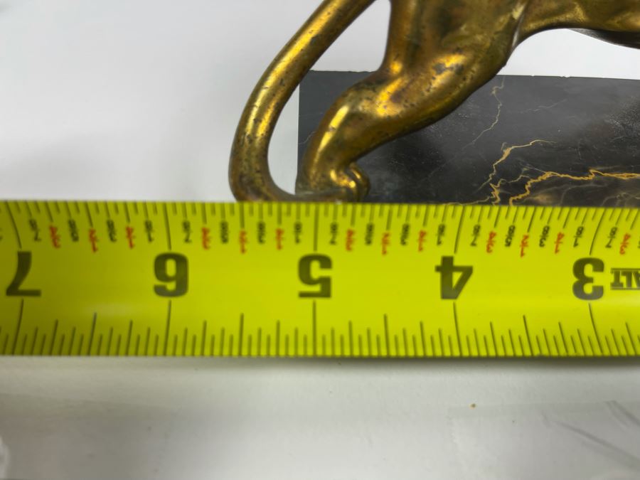 Vintage Art Deco Gilt Panther On Marble Base 5.5W X 2.75D X 2.5H [Photo 9]
