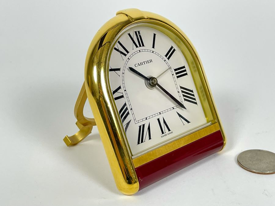Cartier Alarm Clock Tortue 7 Jewels 6602 Working 3 X 3.5 [Photo 2]