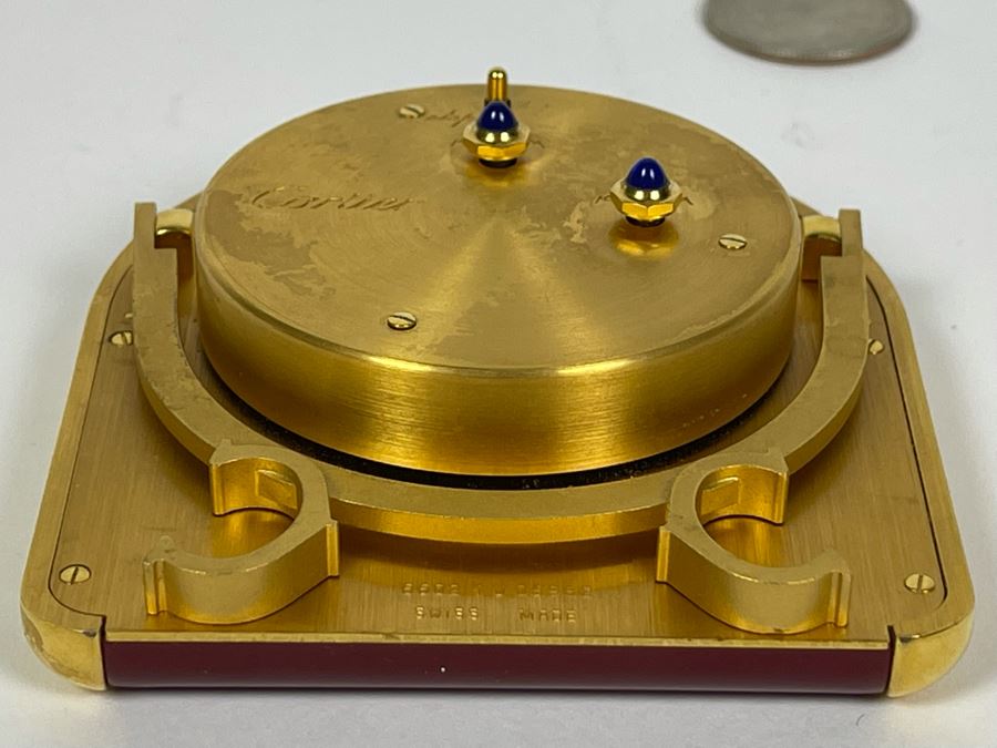 Cartier Alarm Clock Tortue 7 Jewels 6602 Working 3 X 3.5 [Photo 9]