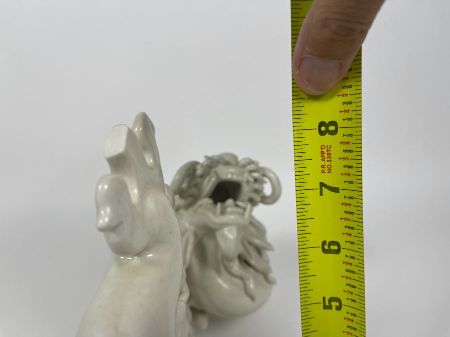 Blanc De Chine Porcelain Asian Dragon Slight Chip In Tail 12W X 5.5D X 8.5H [Photo 18]
