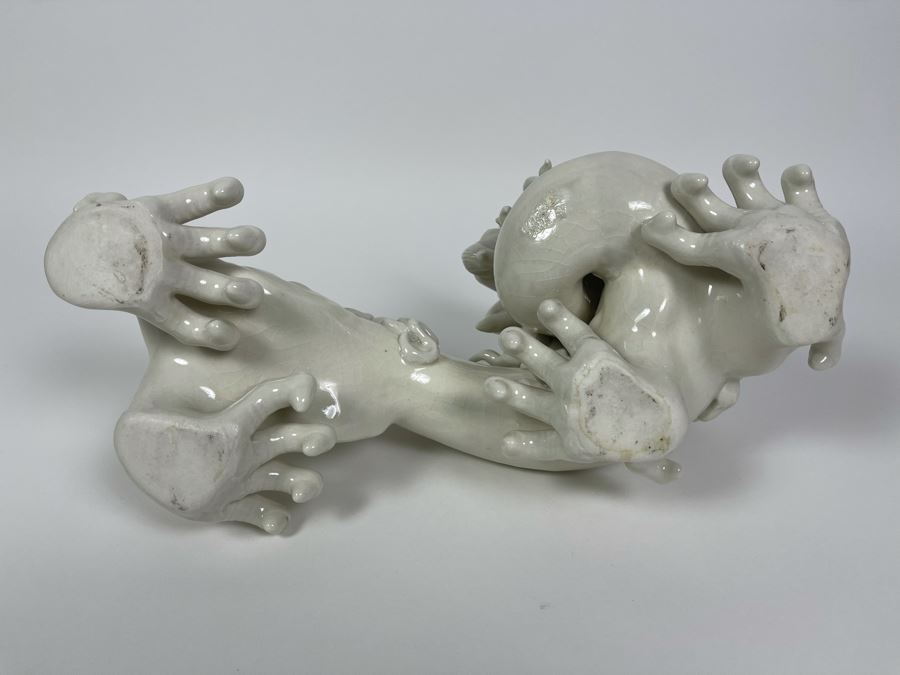 Blanc De Chine Porcelain Asian Dragon Slight Chip In Tail 12W X 5.5D X 8.5H [Photo 15]