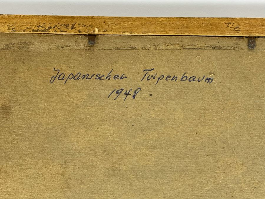 Vintage 1948 Original Watercolor Painting Of Japanese Tulip Tree Signed H.M. 12 X 9 [Photo 10]