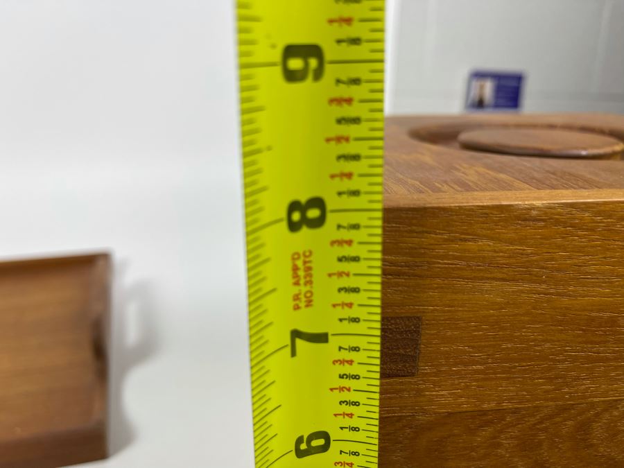 Vintage Kalmar Teak Wood Tray 16.5 X 12 And Ice Bucket 8 X 8 X 8 [Photo 13]