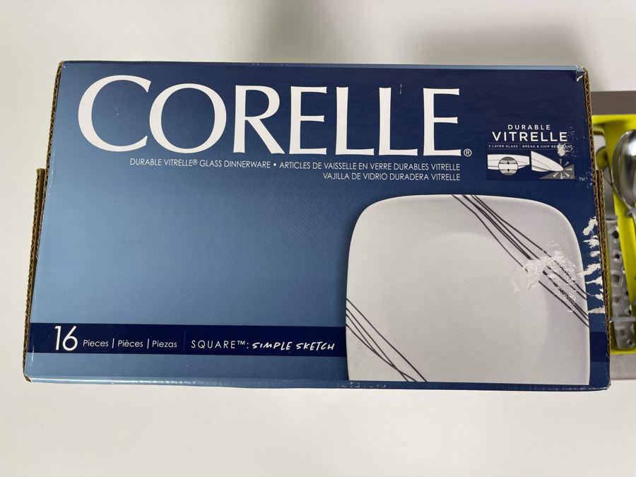 New Corelle 16 Piece Dishware Set And New Cambridge Trina Stainless Steel Flatware [Photo 4]
