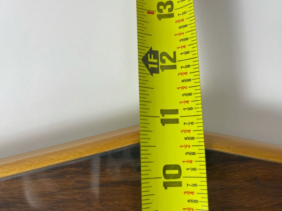 Vintage Art Deco Wooden And Metal Glass Top Serving Tray 19.5W X 11D [Photo 9]