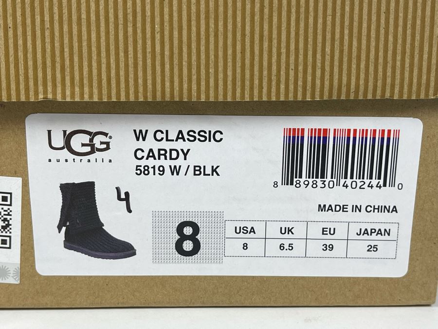Pair Of New UGG Black Boots Classic Cardy Size 8 Retails $150 [Photo 5]