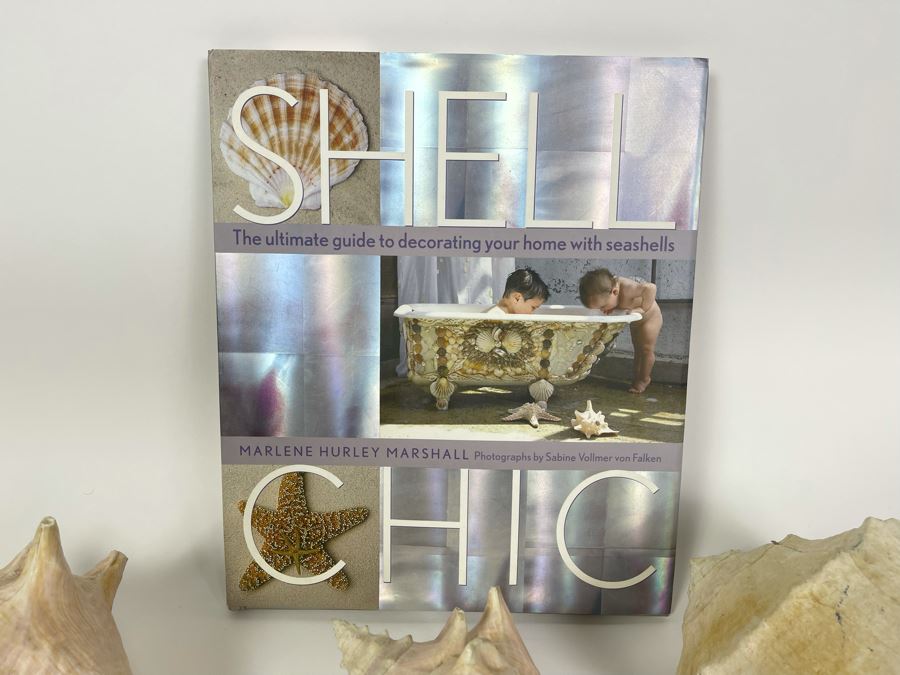 Three Conch Seashells And Shell Chic Coffee Table Book First Edition [Photo 7]