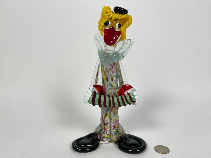 Vintage Handmade Venetian Glass Made In Murano Italy Clown 9H [Photo 2]