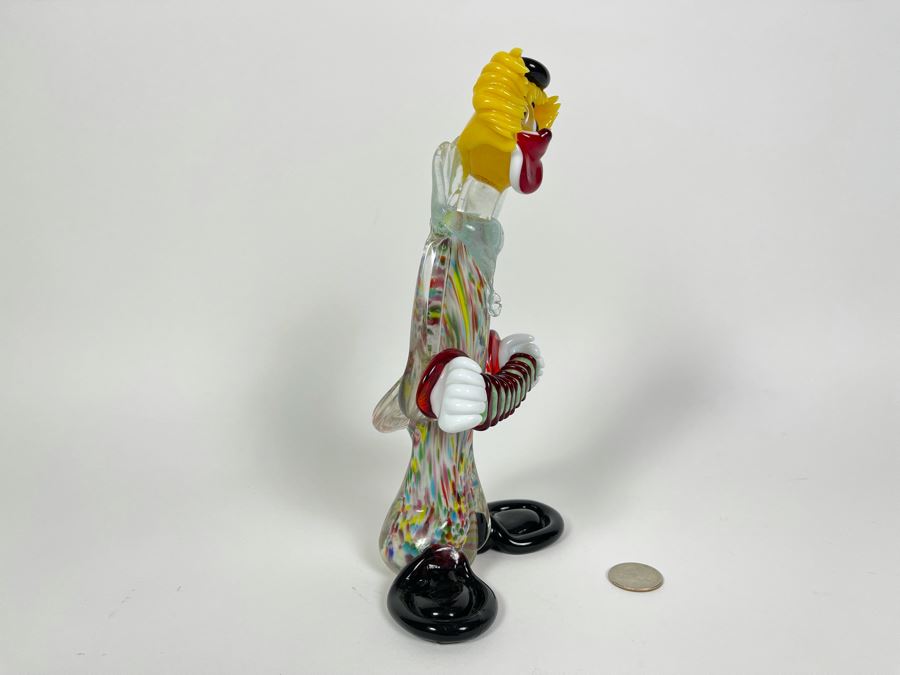 Vintage Handmade Venetian Glass Made In Murano Italy Clown 9H [Photo 3]