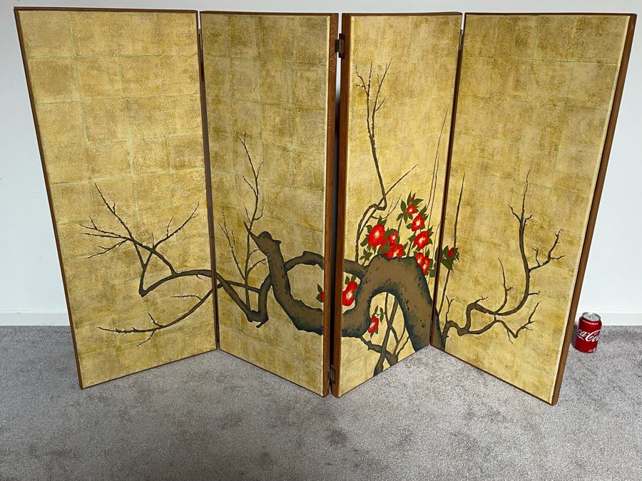 David Lavington (American, 1951–1995) Hand Painted 4-Panel Table Screen 64'W X 40'H Retails $5,000 [Photo 7]